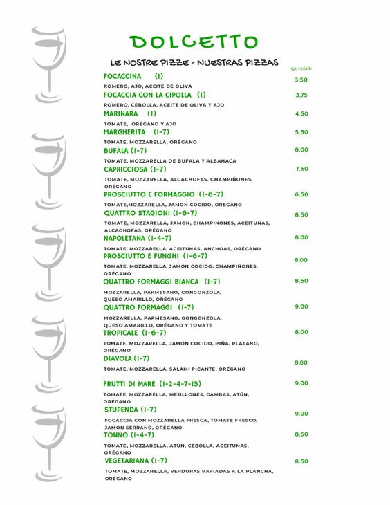 Dolcetto Ristorante Pizzería menu6